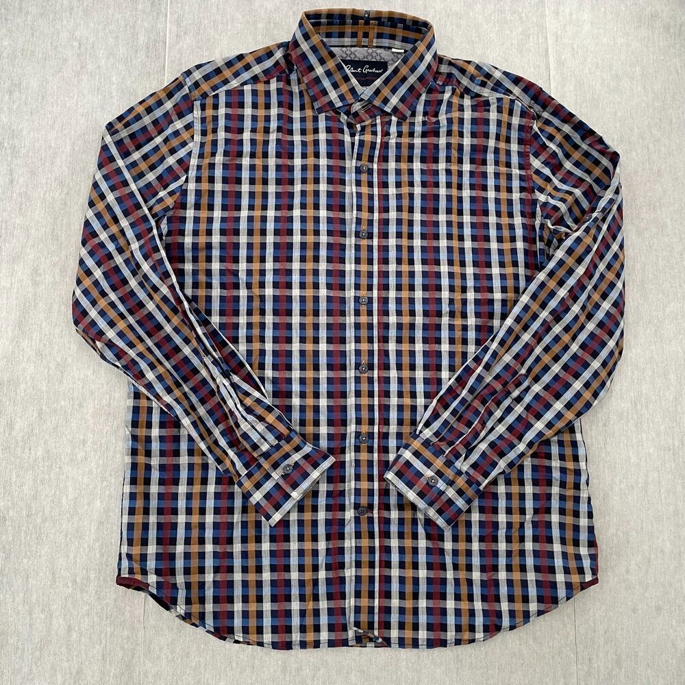 Robert Graham Shirt Adult Extra Large Multicolor Check Modern Americana Mens XL